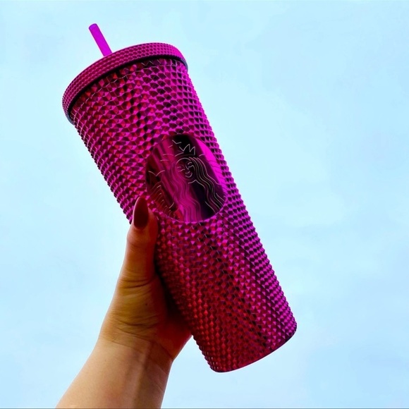 NWT STARBUCKS 2022 Sangria Bling Plastic Cold Cup SET 24oz & 16oz Limited Edit. - Picture 3 of 12